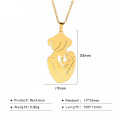 Lateefah Oem Mama Dia de Las Madres 33 mm 5,8 g Mode Muttertag Geschenke Edelstahl Schmuck Gold Plattierte Mutter Babyketten